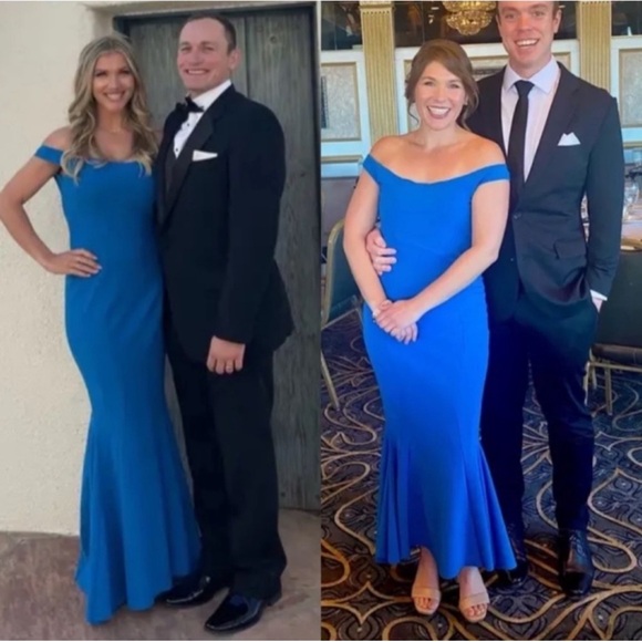 La Petite Robe di Chiara Boni Cobalt Maeli Gown Maxi Dress in Size Medium - Picture 7 of 13